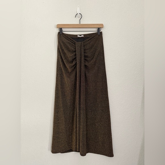 Reformation Zion Long Sleeve Midi Skirt Metallic Two Piece Set Size Medium - Picture 8 of 12